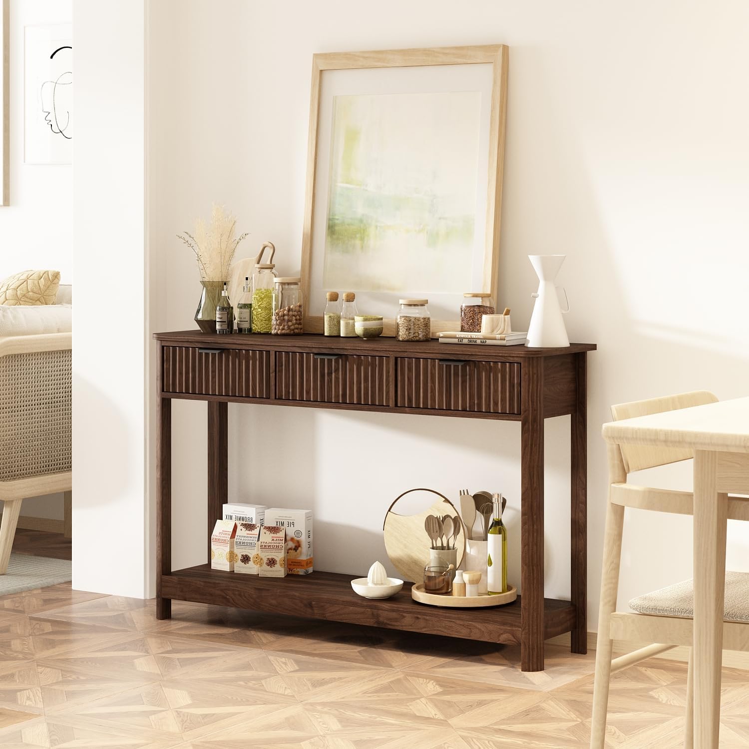 Mesa Consola de Madera Acanala - Desk Setup Minimalist reseña y precio
